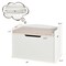 Spacious White Storage Bench with Padded Seat and Rounded Corners Perfect for Kids Room Storage